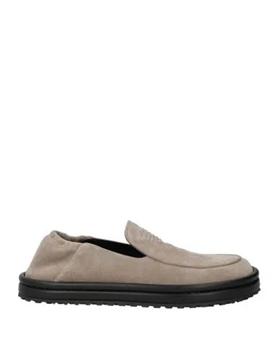 Emporio Armani Man Loafers Grey Size 9 Textile Fibers