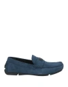 Emporio Armani Man Loafers Navy Blue Size 9 Leather
