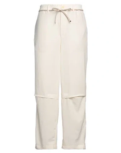 Emporio Armani Man Pants Cream Size 38 Polyester In White