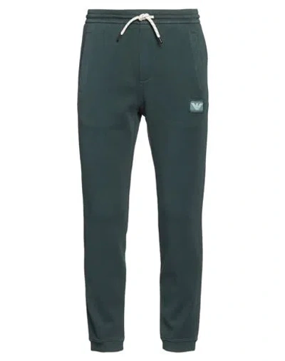 Emporio Armani Man Pants Dark Green Size M Cotton, Polyester, Elastane