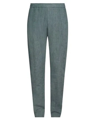 Emporio Armani Man Pants Deep Teal Size 42 Linen In Green