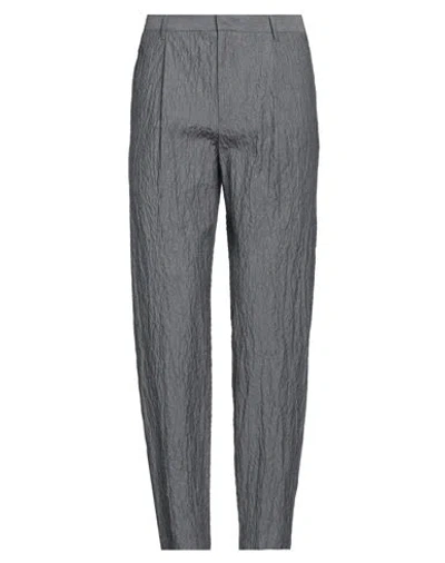 Emporio Armani Man Pants Lead Size 34 Cotton, Elastane In Grey