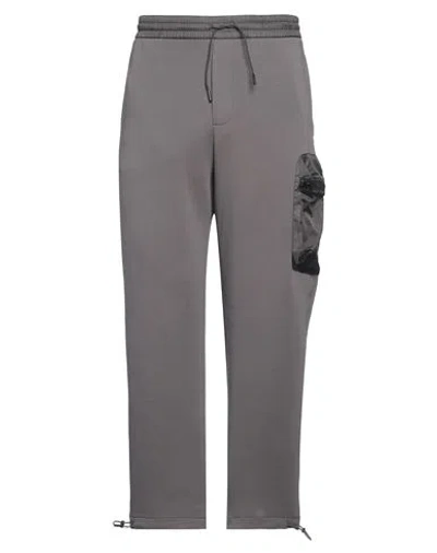 Emporio Armani Man Pants Lead Size L Cotton, Polyester, Elastane, Polyamide, Polyurethane In Grey