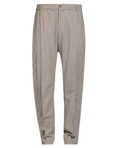 Emporio Armani Man Pants Sand Size 42 Wool, Polyamide, Polyester, Acrylic In Gray