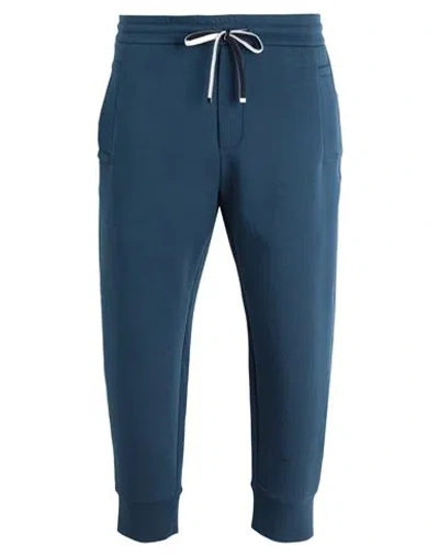 Emporio Armani Man Pants Slate Blue Size S Cotton, Polyester, Elastane In Blue
