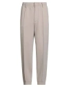Emporio Armani Cuffed Cotton Trousers In Gray