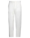 Emporio Armani Man Pants White Size 38 Cotton, Silk