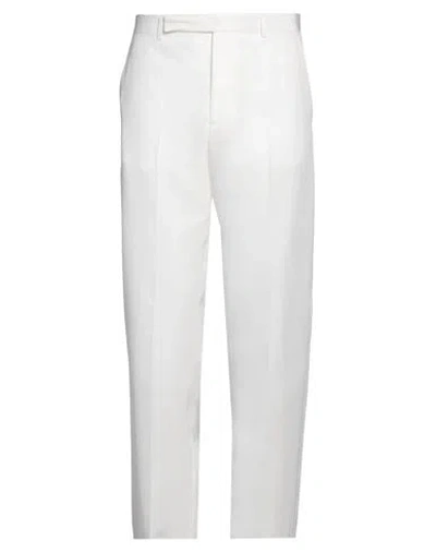 Emporio Armani Man Pants White Size 36 Cotton, Silk