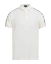 Emporio Armani Man Polo Shirt Beige Size L Cotton, Polyester, Elastane In Gray