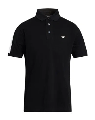 Emporio Armani Man Polo Shirt Black Size L Cotton
