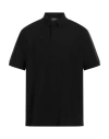 Emporio Armani Man Polo Shirt Black Size L Cotton, Polyester, Elastane In Black