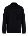 Emporio Armani Man Polo Shirt Black Size L Cotton, Polyester, Elastane, Wool, Polyamide In Black