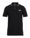 Emporio Armani Man Polo Shirt Midnight Blue Size M Cotton In Black