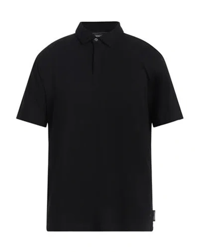 Emporio Armani Man Polo Shirt Black Size Xs Viscose, Elastane