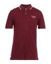 Emporio Armani Polo In Cotone Stretch Rosso Uomo In Red