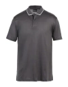 Emporio Armani Man Polo Shirt Charcoal Size S Lyocell, Cotton In Grey