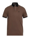 Emporio Armani Man Polo Shirt Chocolate Brown Size M Cotton
