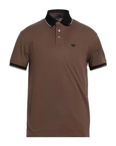 Emporio Armani Man Polo Shirt Chocolate Brown Size M Cotton