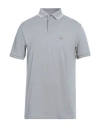 Emporio Armani Man Polo Shirt Grey Size Xxl Cotton In Gray
