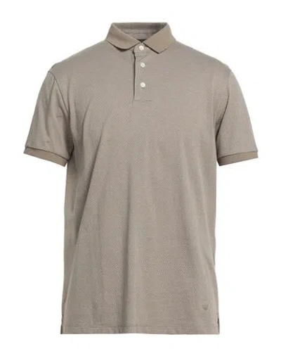Emporio Armani Man Polo Shirt Khaki Size L Cotton In Brown