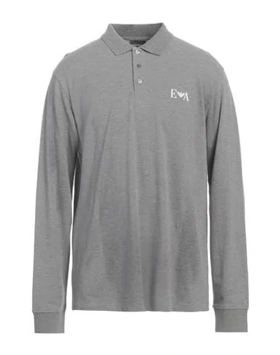 Emporio Armani Man Polo Shirt Lead Size L Cotton In Gray