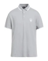 Emporio Armani Man Polo Shirt Light Grey Size L Cotton, Elastane