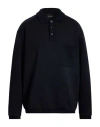 Emporio Armani Man Polo Shirt Midnight Blue Size Xxl Cotton, Polyester, Elastane, Wool, Polyamide In Black
