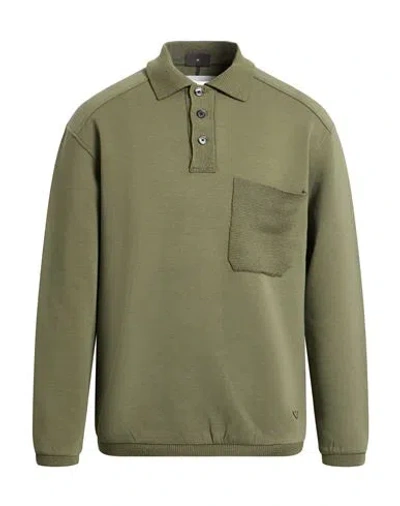 Emporio Armani Man Polo Shirt Military Green Size L Cotton, Polyester, Elastane, Wool, Polyamide