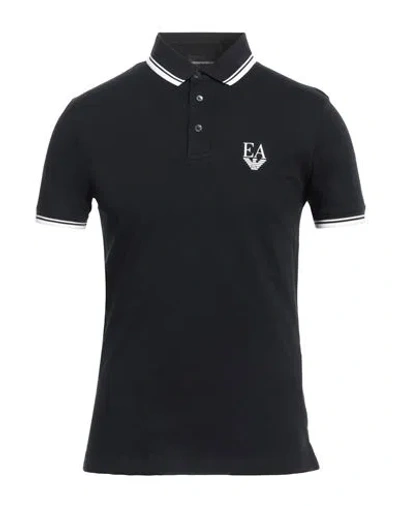 Emporio Armani Man Polo Shirt Navy Size L Cotton, Elastane