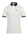 Emporio Armani Man Polo Shirt Off White Size M Cotton In Off White