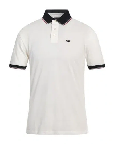 Emporio Armani Man Polo Shirt Off White Size M Cotton