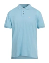Emporio Armani Logo-embroidered Jersey Polo Shirt In Blue