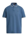 Emporio Armani Man Polo Shirt Slate Blue Size L Cotton