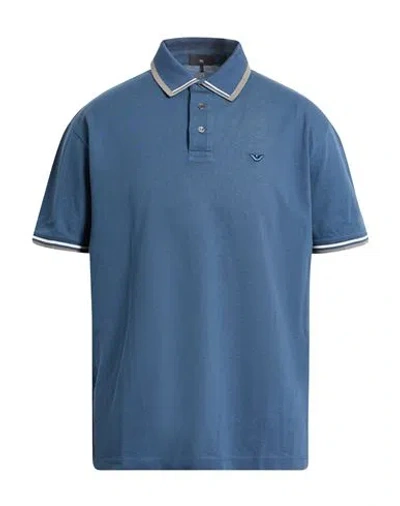 Emporio Armani Man Polo Shirt Slate Blue Size L Cotton