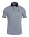 Emporio Armani Man Polo Shirt Slate Blue Size S Cotton