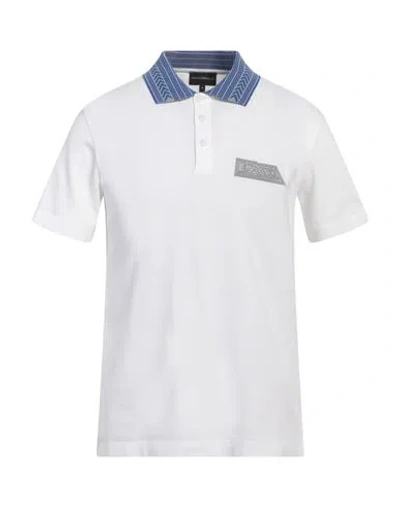 Emporio Armani Man Polo Shirt White Size L Cotton