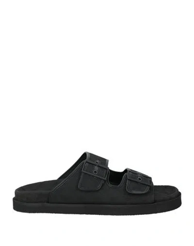 Emporio Armani Man Sandals Black Size 12 Textile Fibers