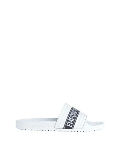 Emporio Armani Man Sandals White Size 8.5 Pvc - Polyvinyl Chloride, Polyurethane