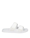 Emporio Armani Man Sandals White Size 9 Soft Leather, Textile Fibers In White