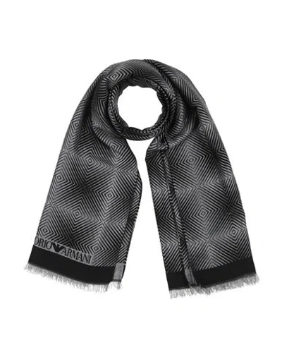 Emporio Armani Man Scarf Black Size - Acrylic, Synthetic Fibers, Modal, Wool, Alpaca Wool