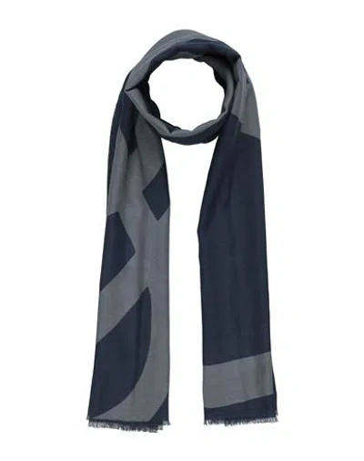 Emporio Armani Man Scarf Blue Size - Cotton, Modal, Silk