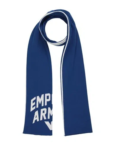 Emporio Armani Man Scarf Bright Blue Size - Virgin Wool, Acrylic
