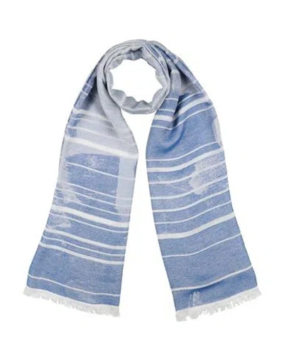 Emporio Armani Man Scarf Bright Blue Size - Viscose, Modal