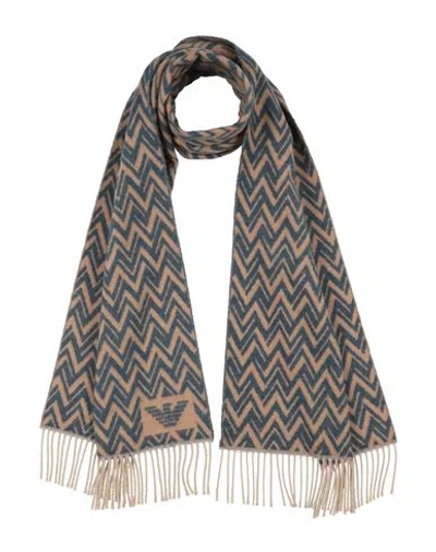 Emporio Armani Man Scarf Camel Size - Virgin Wool In Sand
