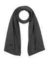 Emporio Armani Man Scarf Charcoal Size - Virgin Wool, Metallic Fiber In Blue