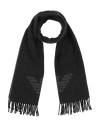 Emporio Armani Man Scarf Charcoal Size - Wool In Gray