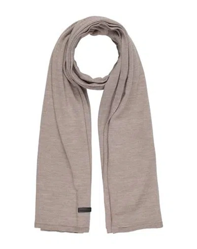 Emporio Armani Man Scarf Taupe Size - Virgin Wool, Metallic Fiber In Grey