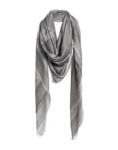 Emporio Armani Man Scarf Grey Size - Cotton, Modal In Gray