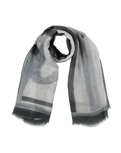 Emporio Armani Man Scarf Grey Size - Modal, Linen, Silk In Gray