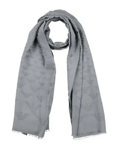 Emporio Armani Man Scarf Grey Size - Modal, Viscose, Silk In Gray
